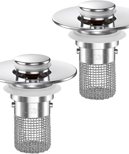2PCS Pop-Up Bathroom Sink Hair Strainer
