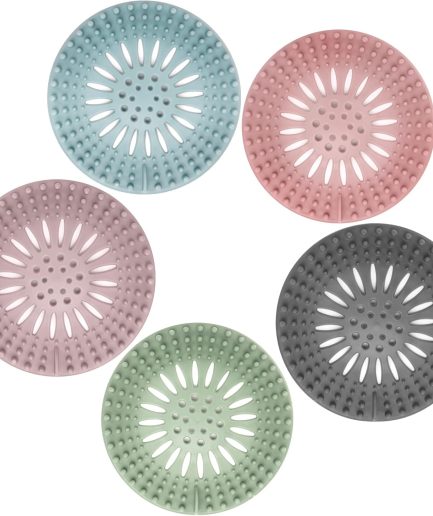5 Pack Flexible TPR Drain Hair Catcher