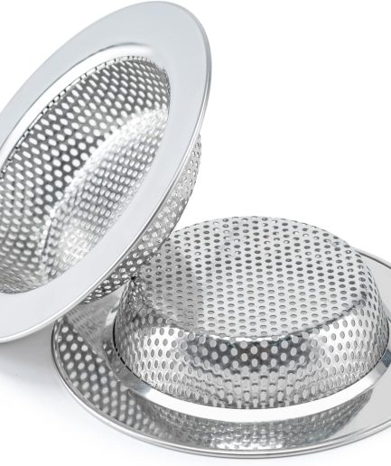 2 Pcs Sink Strainer with Double-Layer Safe Design