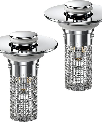 2PCS Pop Up Sink Stopper with Strainer