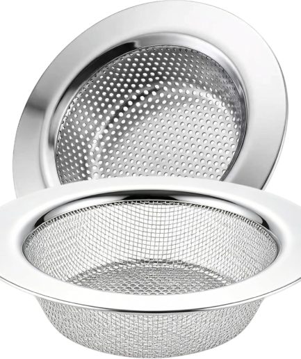 2 Pcs Mesh and Punching Sink Strainer Set